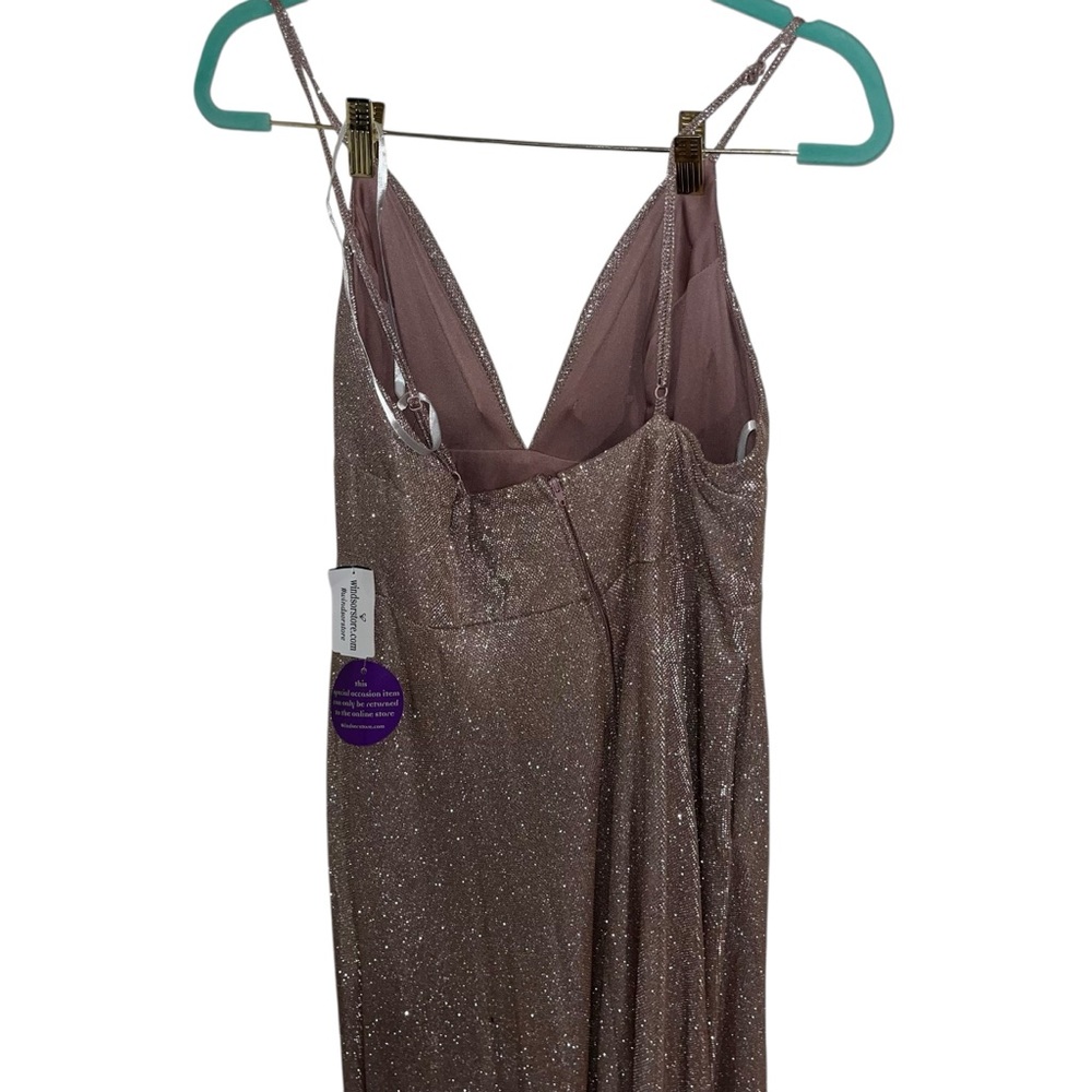 Windsor Miranda Rose Gold Glitter Maxi Formal Gown dress NWT new Size 15 - Picture 8 of 11